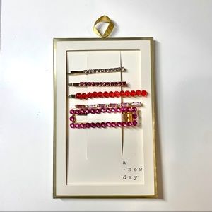 Rhinestone hair clips (set of 5)